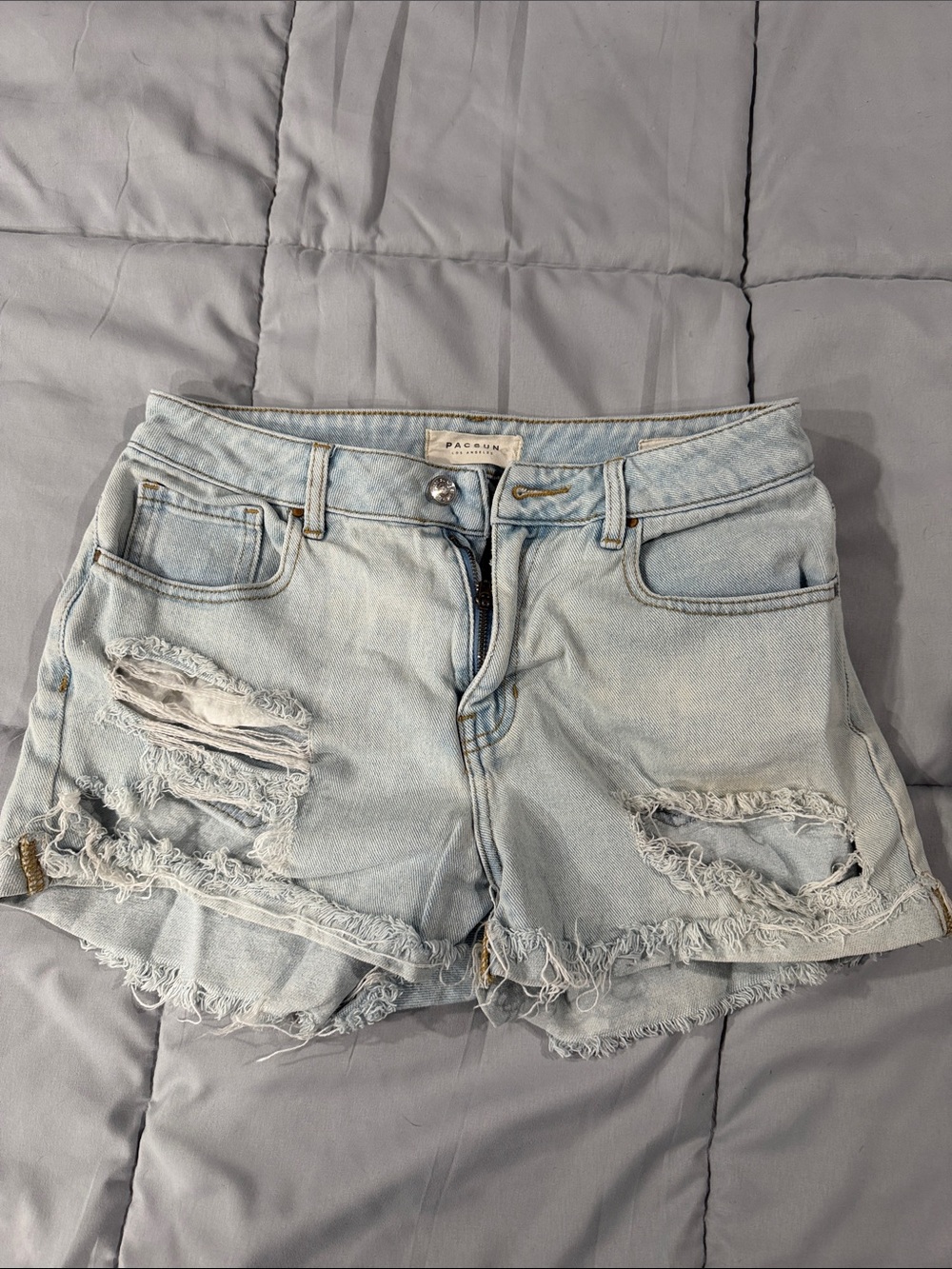 PacSun Light Blue Distressed Denim Jean Shorts